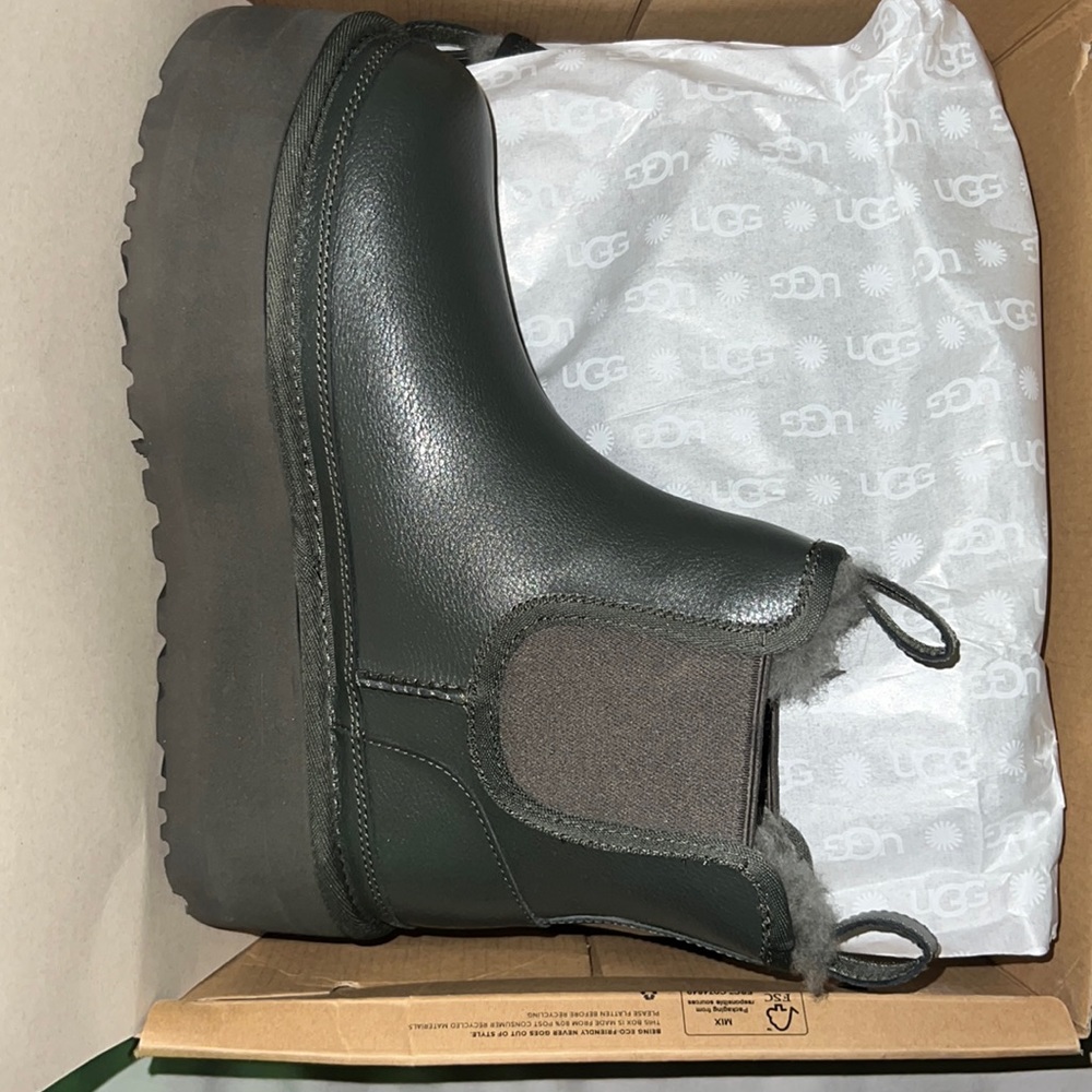 Olive green and brown ugg boots